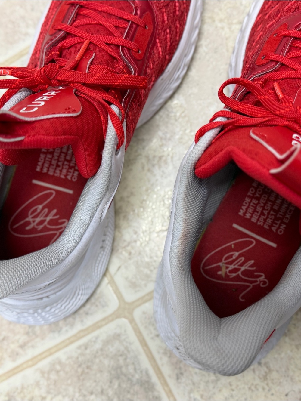 Under Armour Curry Flow 8 Basketball Shoes Red White Men’s Size 11 - Picture 7 of 10